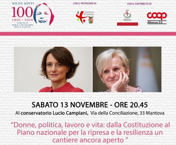 Sabato 13 novembre: Donne, politica, lavoro e vita: dalla Costituzione al Piano nazionale per la ripresa e la resilienza. Un cantiere ancora aperto.