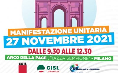 Sabato 27 novembre a Milano: UNA MANOVRA INADEGUATA. MANIFESTAZIONE REGIONALE DI CGIL, CISL, UIL