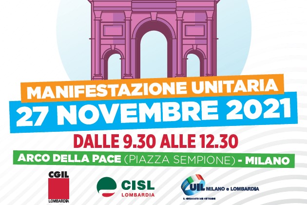 Sabato 27 novembre a Milano: UNA MANOVRA INADEGUATA. MANIFESTAZIONE REGIONALE DI CGIL, CISL, UIL