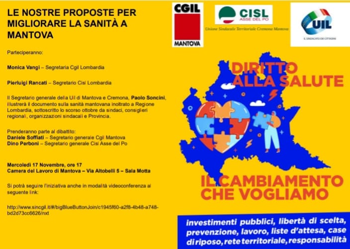 “Diritto alla salute, il cambiamento che vogliamo”: dibattito in Sala Motta per migliorare la sanità a Mantova e in Lombardia