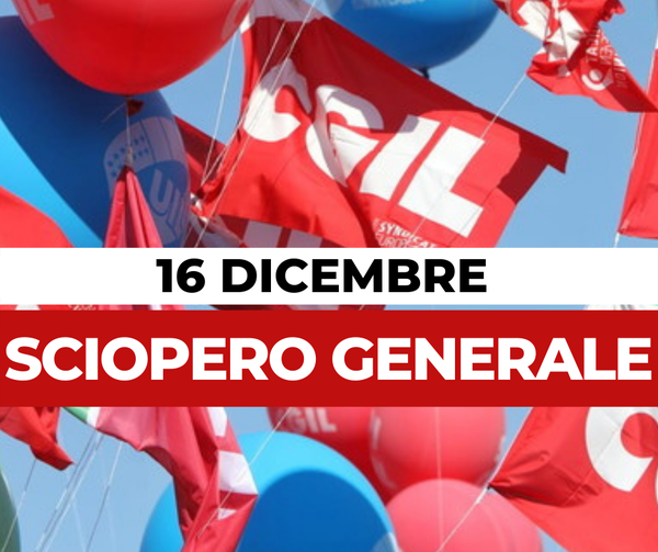 16 DICEMBRE SCIOPERO GENERALE CGIL E UIL. INSIEME PER LA GIUSTIZIA. I PULLMAN DA MANTOVA PER MILANO