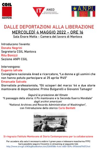 Dalle deportazioni alla Liberazione, il 4 maggio in sala Motta incontro in collaborazione con Anpi, Aned e Istituto di Storia