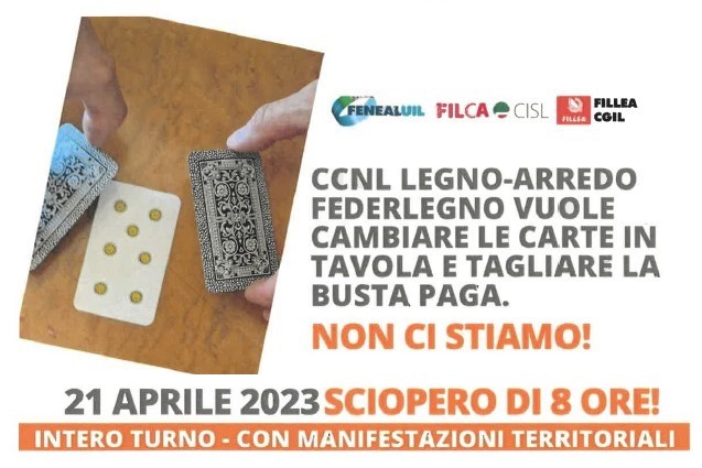 Comparto legno: proclamato sciopero di 8 ore il 21 aprile 2023