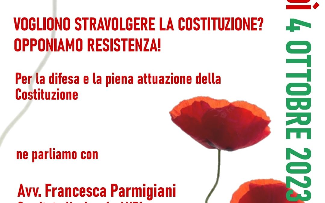 “Vogliono stravolgere la Costituzione? Opponiamo Resistenza!”: il 4 ottobre alla Cgil di Mantova incontro con la costituzionalista Parmigiani dell’Anpi nazionale