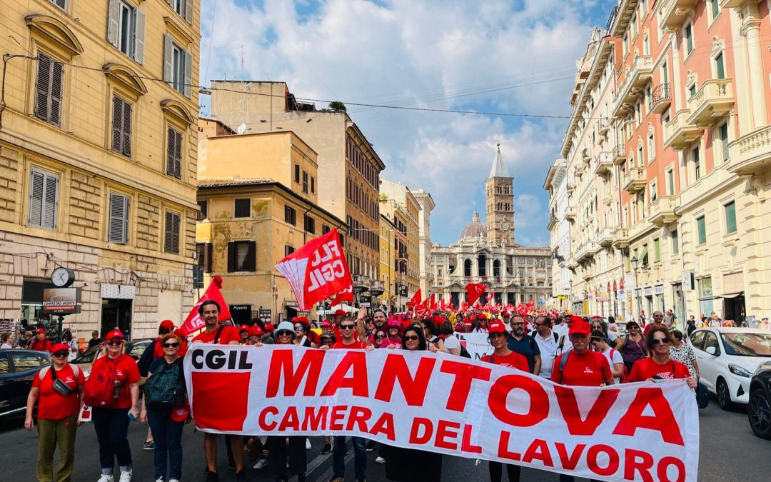 In 500 da Mantova a Roma per difendere il lavoro e i diritti costituzionali