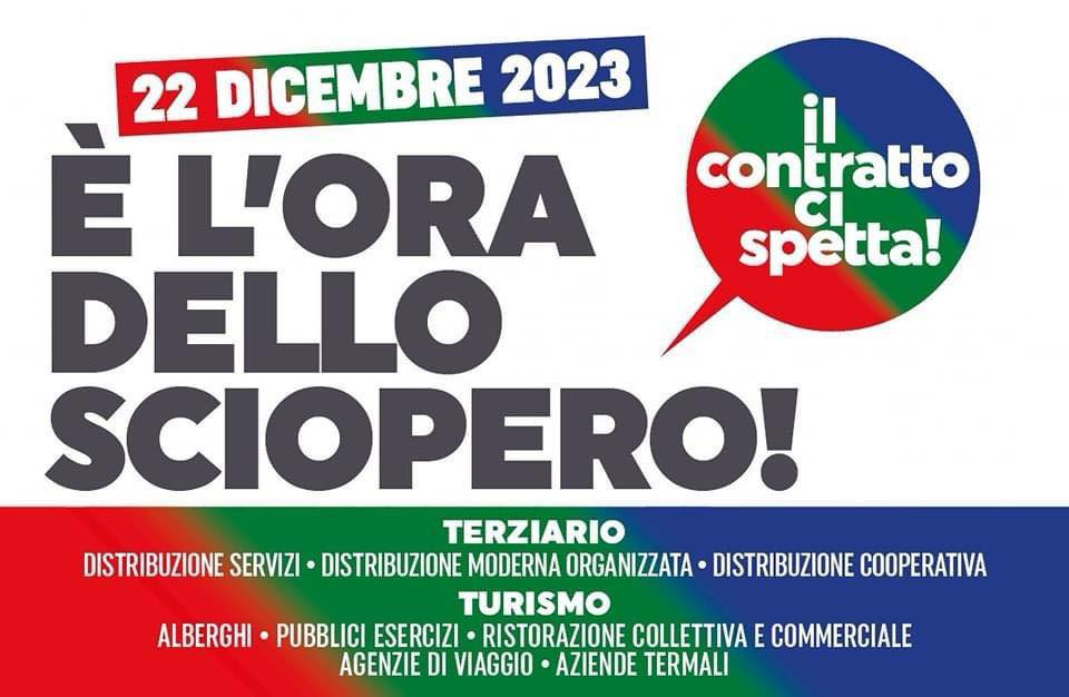 “Il contratto ci spetta!”: il 22 dicembre sciopero dei lavoratori del commercio, turismo e terziario per salari più elevati e migliori condizioni di lavoro