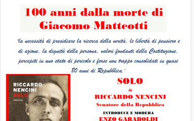 A 100 anni dalla morte di Matteotti il senatore Nencini alla CGIL presenta il libro sulla vita del politico