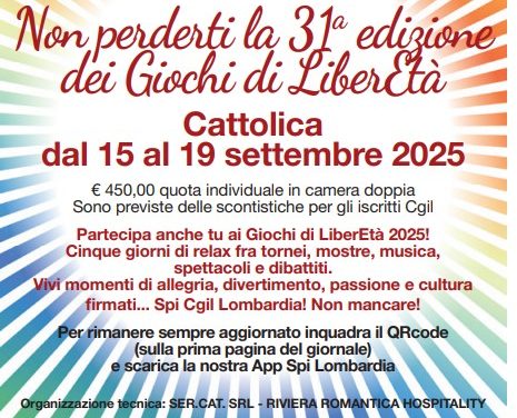 Tutto pronto per i Giochi di Liberetà a Cattolica: nutrita la presenza di pensionati mantovani e il 17 convegno con Schlein, Cofferati e Pezzotta