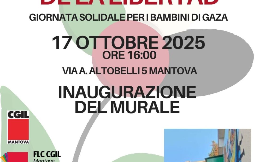 Murales per Gaza di Mono Carrasco in CGIL a Mantova: venerdì 17 ottobre l’inaugurazione
