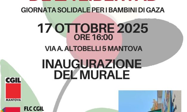 Murales per Gaza di Mono Carrasco in CGIL a Mantova: venerdì 17 ottobre l’inaugurazione