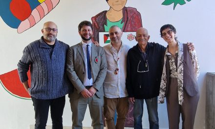 I sogni dei bambini di Gaza nel murale realizzato da Carrasco per la Cgil di Mantova