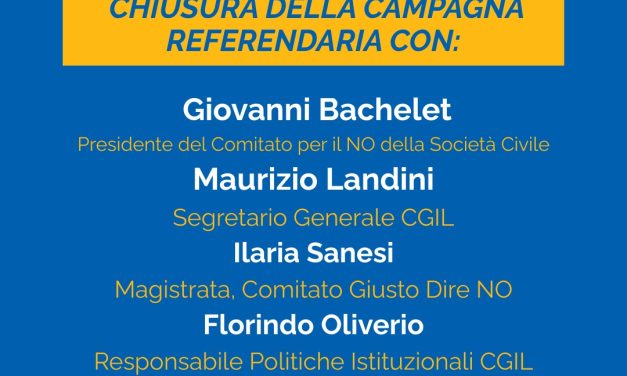 No alla riforma della giustizia, le iniziative del Comitato del NO: il 17 marzo Bachelet e Landini chiudono la campagna al Mamu