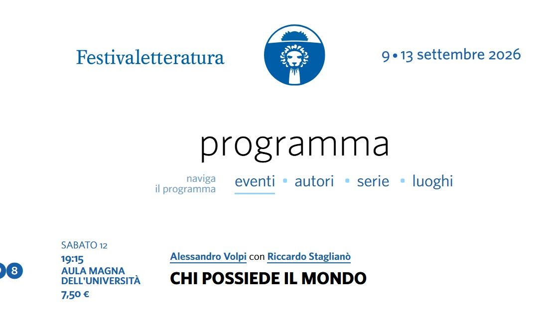 Festivaletteratura 2026, Cgil Mantova a fianco dell’evento sostiene l’incontro con Alessandro Volpi